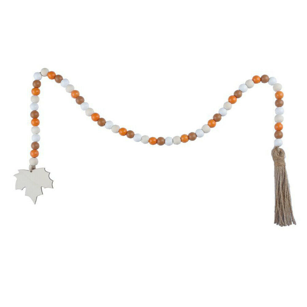 2pcs Wood Bead Garland with Tassels Farmhouse Beads Rustic Country Home Decor