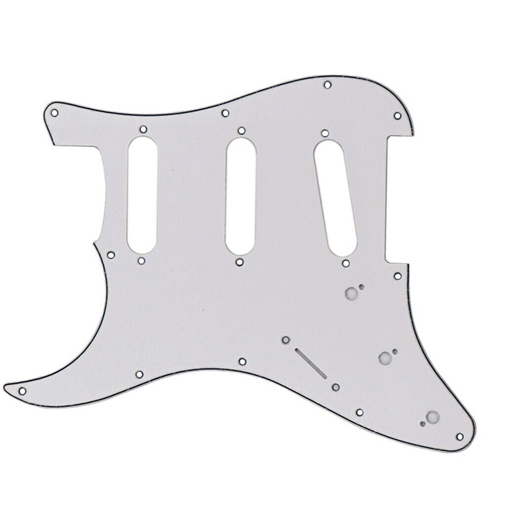 Left Hand 11 Holes Electric Guitar Pickguard Anti-Scratch Plate  White-1