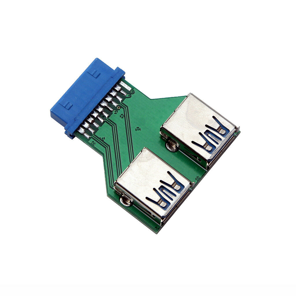 2 Ports Dual USB 3.0 A Female to Asus Motherboard 20 Pin Header Female Adapter
