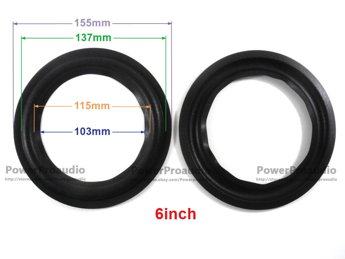 2pcs 6 inch Speaker Surround Repair Foam Subwoofer Repair Edge 155/137/115/103mm