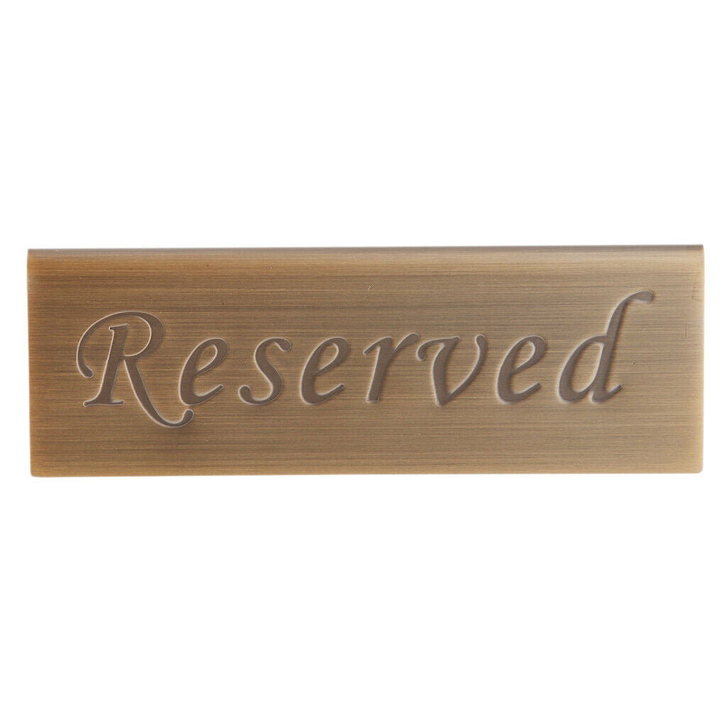 Set of 2 Reserved Signs for Hotel Restaurant Bar Club - Stainless Steel
