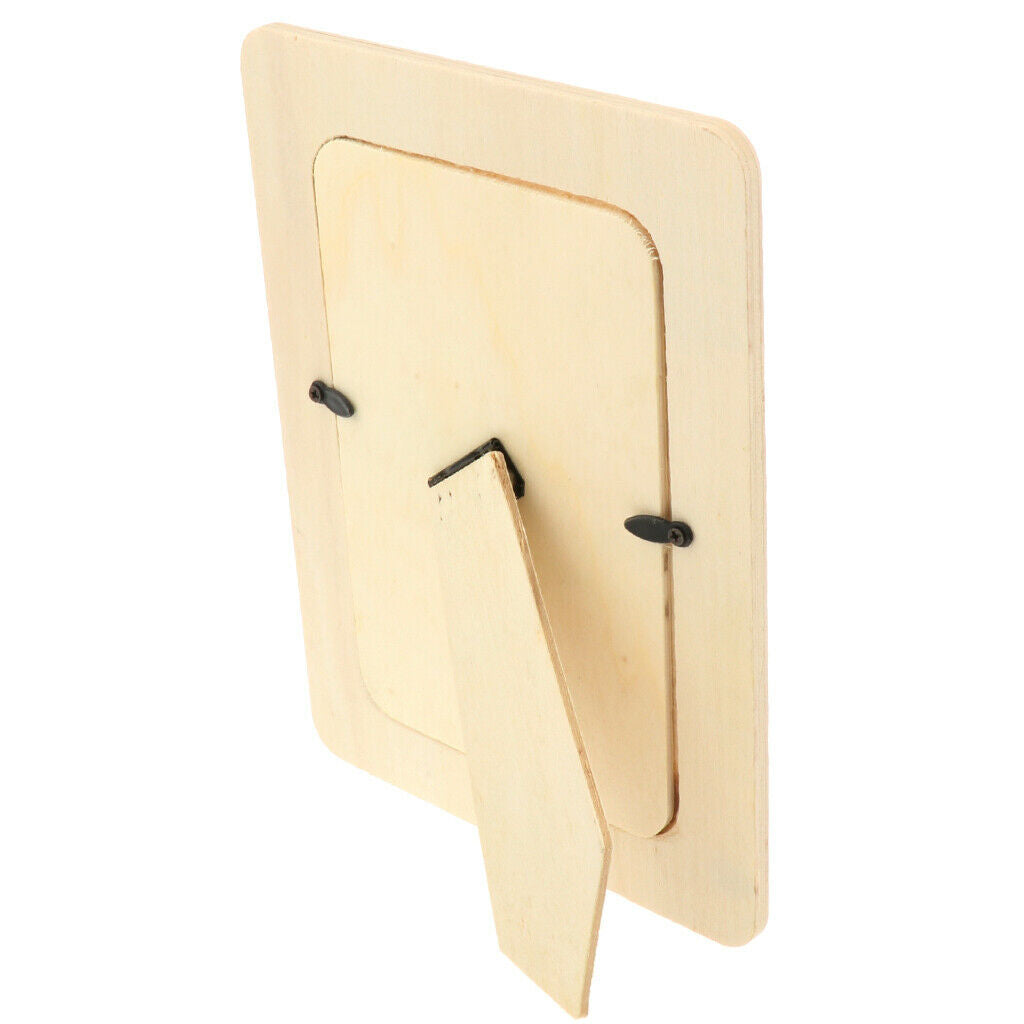 3Pcs Natural Wood Unpainted Picture Photo Frame Free Standing Perfect for DIY