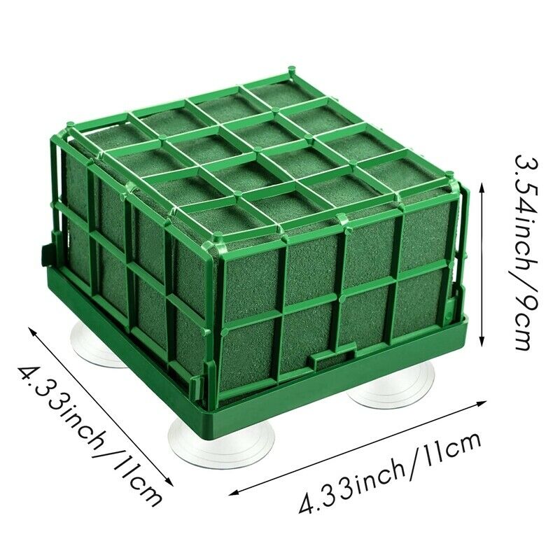 4Pcs Floral Foam Cage Flower Holder with Floral Foam and Suction Cup for WedU2L6