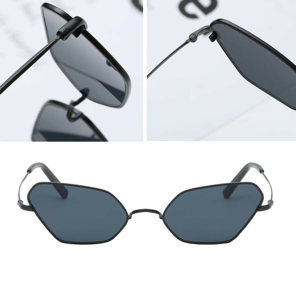Unisex Metal Frame Fashion Cat Eye Sunglasses UV 400 Eyeglasses Black