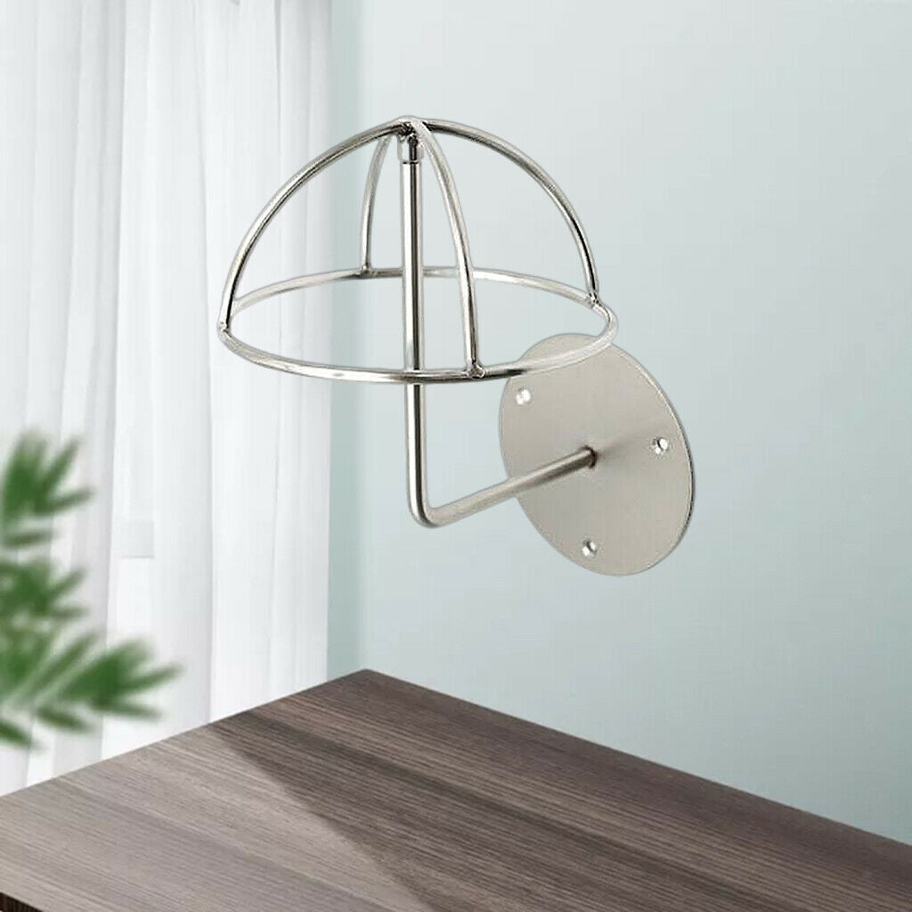 Wall Mounted Wire Stainless Metal Hat Wig Stand Display Rack Dome Shape