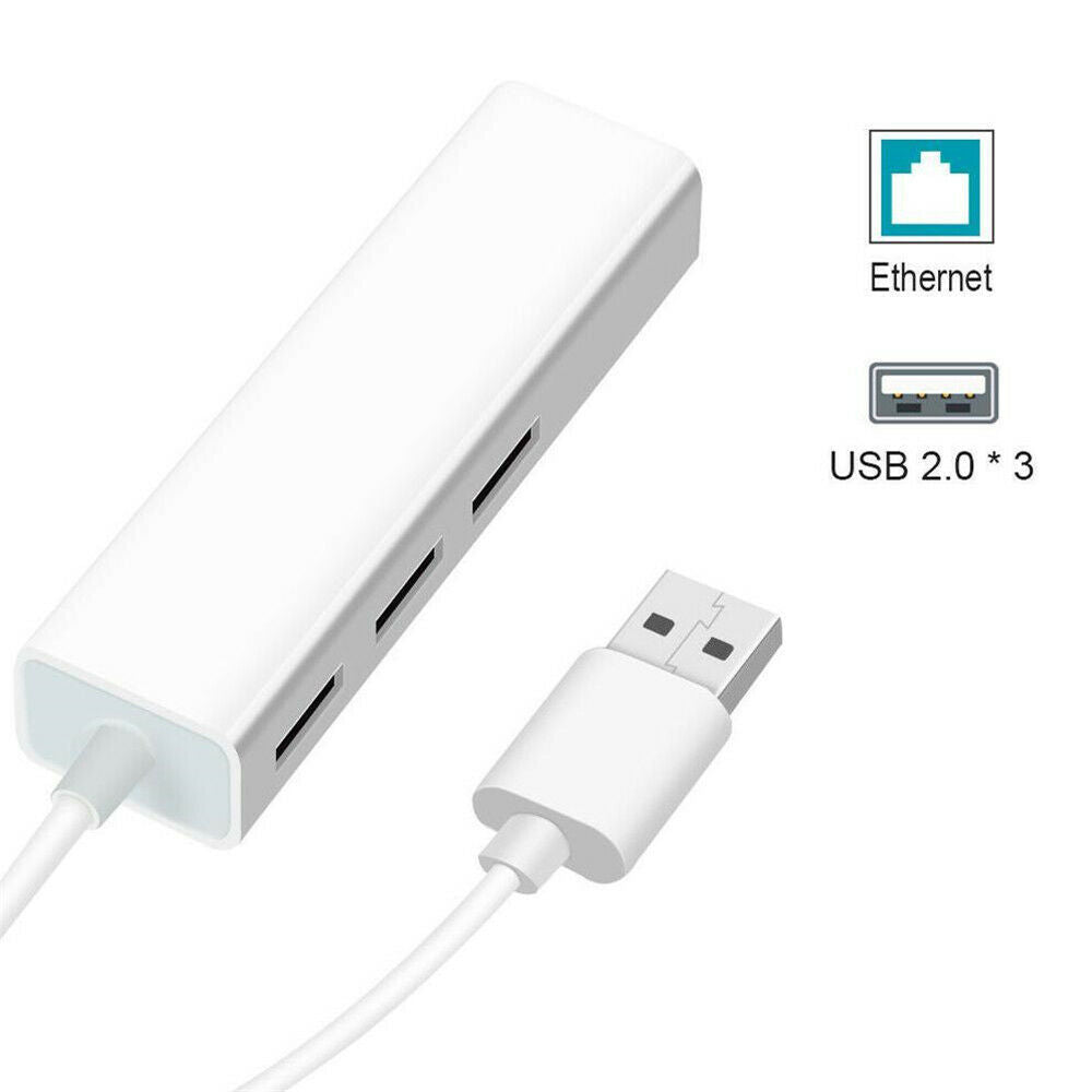 Type C 3.0 to USB 2.0 3-port HUB with RJ45 Fast Ethernet Port Adapter Cable