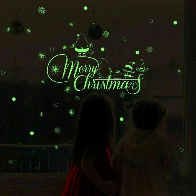 Luminous Christmas Glass Stickers Self-adhesive Window Stickers Home Decor NR9