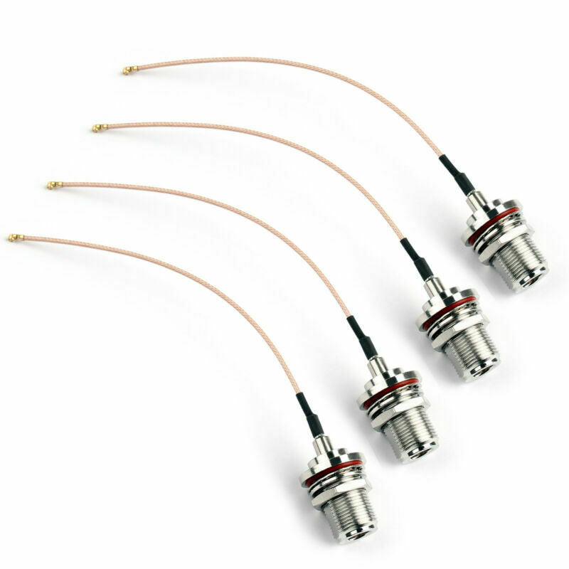 4Pcs RG178 Pigtail Cable N Female Bulkhead O-Ring to U.FL/IPX Adapter 15cm BS5