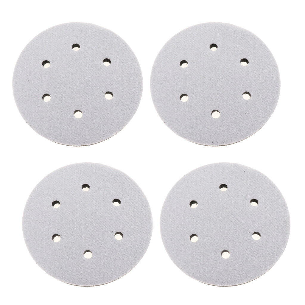 4 Pieces 6-Inch 6 Holes Soft Sponge Interface Pads Back-up Sanding Pad Tool