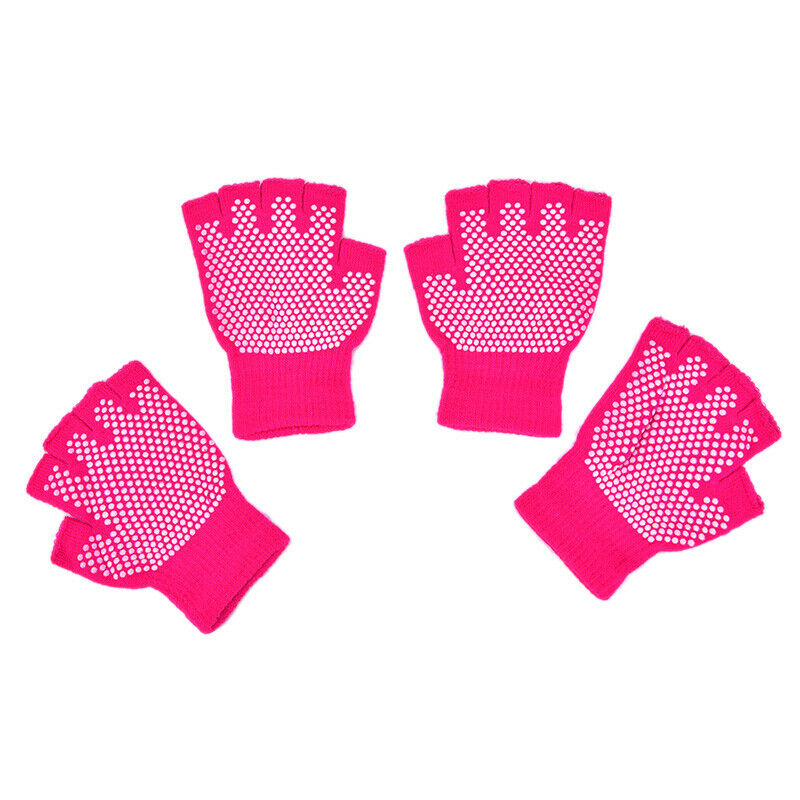 1Pair Half Fingers Yoga Gloves Fitness Lady Non-slip Professional Sports .l8