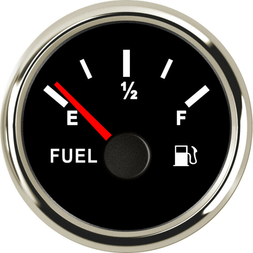 52mm/2" Fuel Level Gauge Signal Adjustable  E-F 9-32V For Car Truck Marine Black