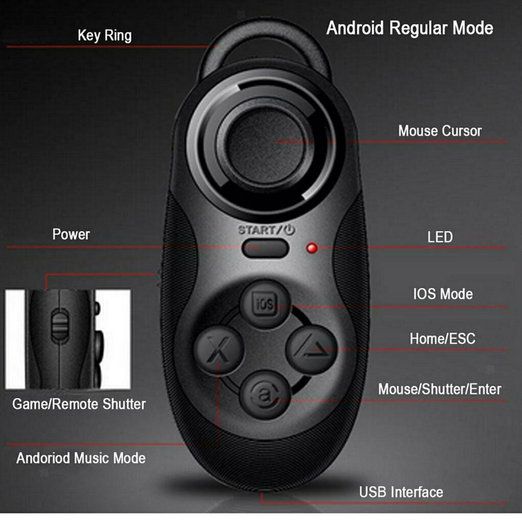 2x Bluetooth Gamepad Remote Controller, Wireless Camera Shutter,