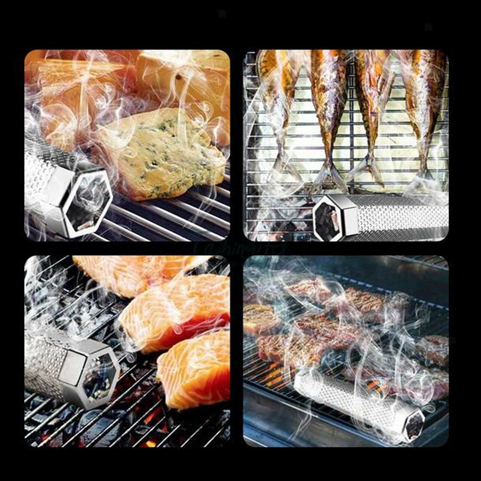 12'' Pellet Grill Smoker Tube BBQ Wood Pellet Cold Smoking Box Grilling Meat