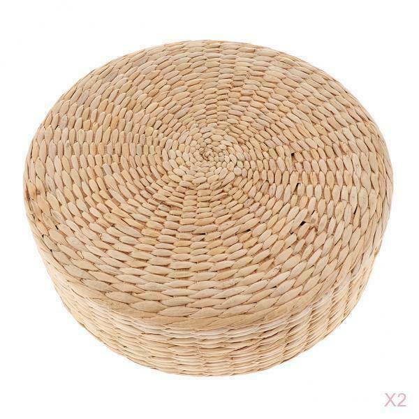2Pcs 10cm Straw Seat Cushion Tatami Futon Cushion Meditation Yoga Zen Pillow