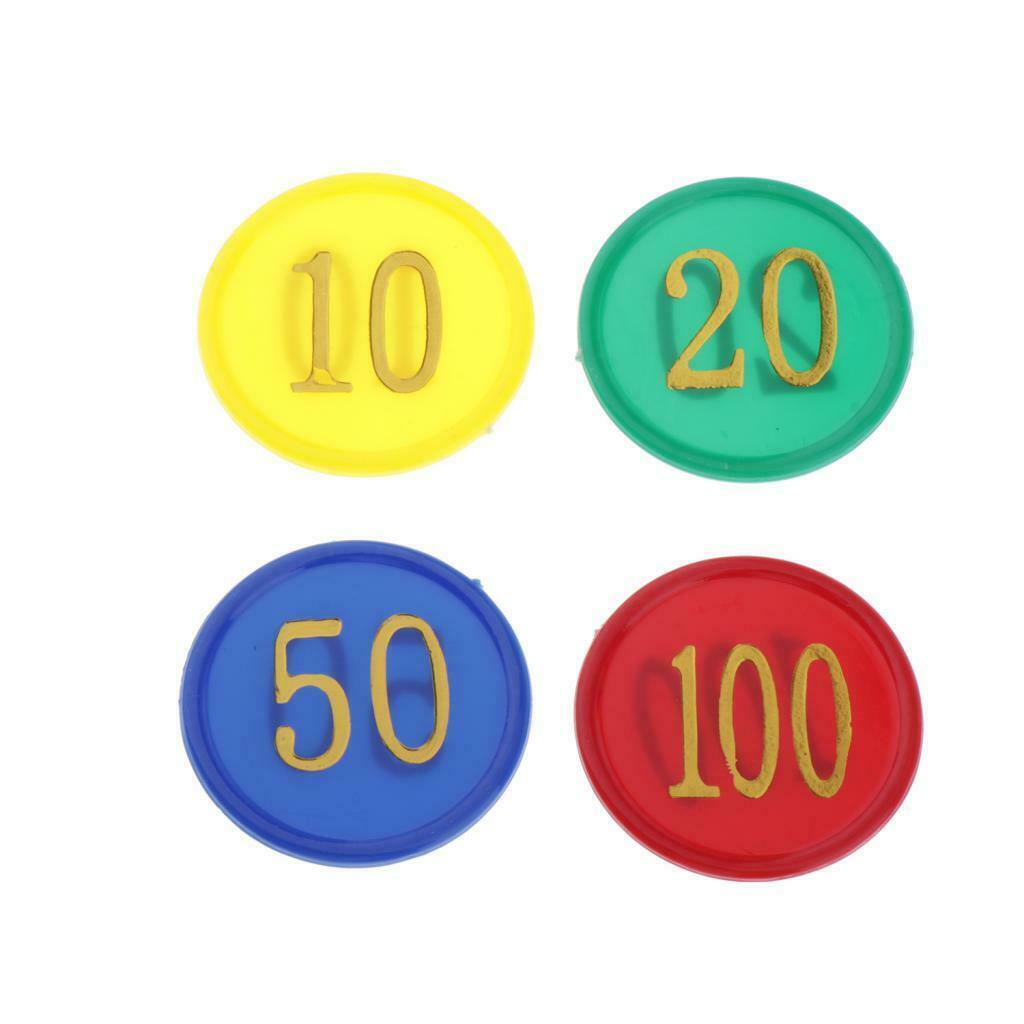 160pcs/set Plastic Poker Chips Set, 10/20/50/100 Chip 4 Colors Casino Props Card