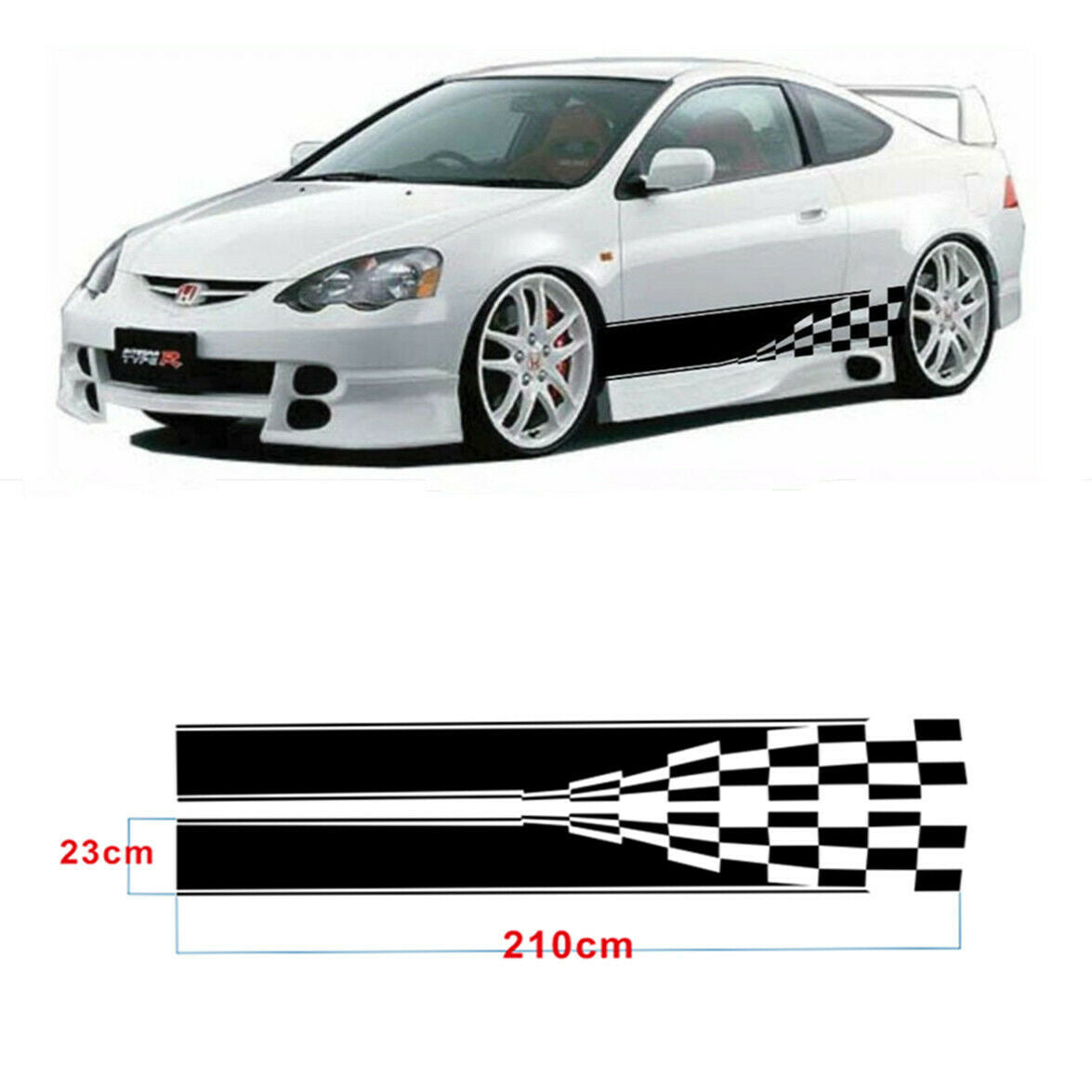 WwaterProof Checkered Flag Car Door Body Sides Decrative Decals Graphic Stickers