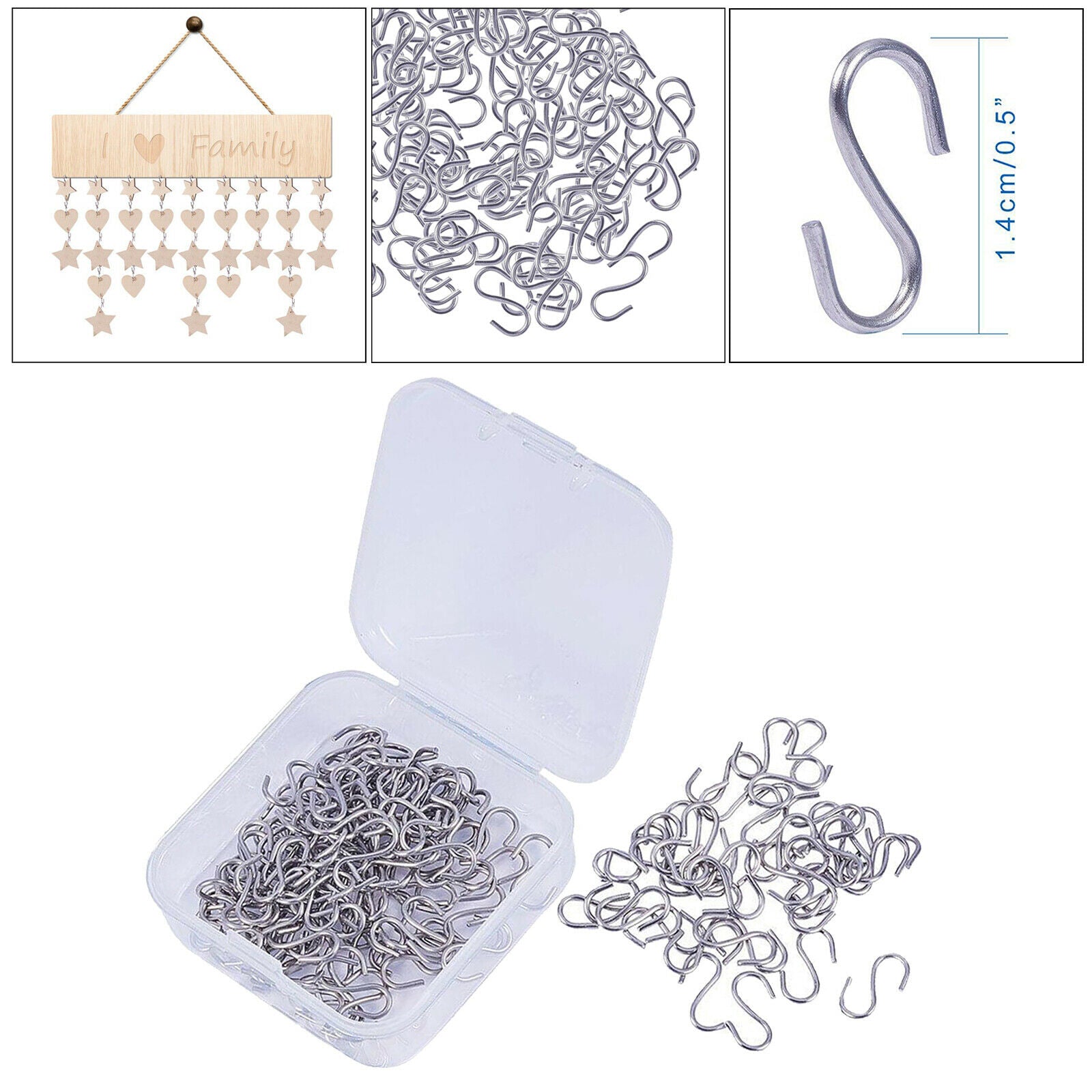 150Pcs  S Hook Clasp Jewelry Findings DIY Bracelet Necklace Craft Making