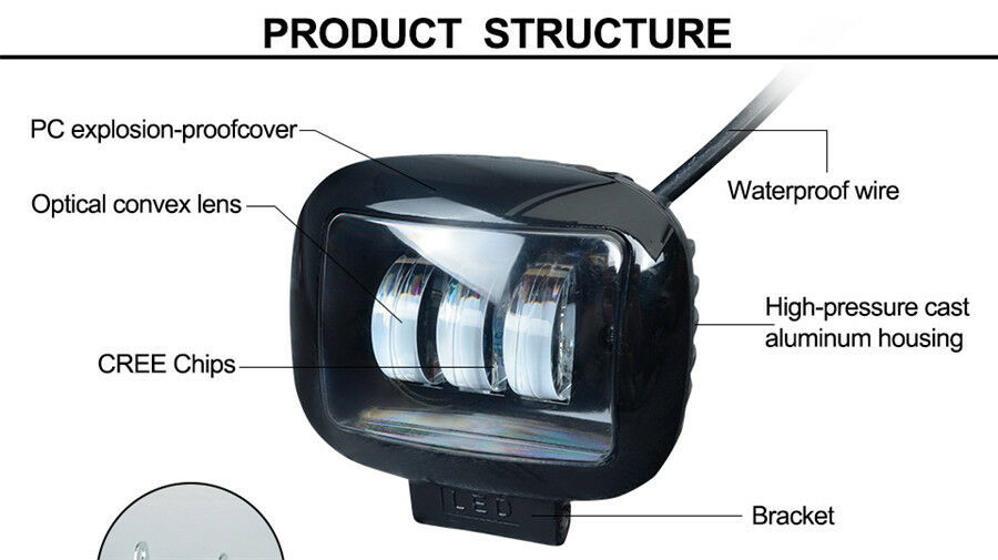 72W Car SUV Fog Led Light Work Light Bar Modified off-road Lights Roof Light Bar
