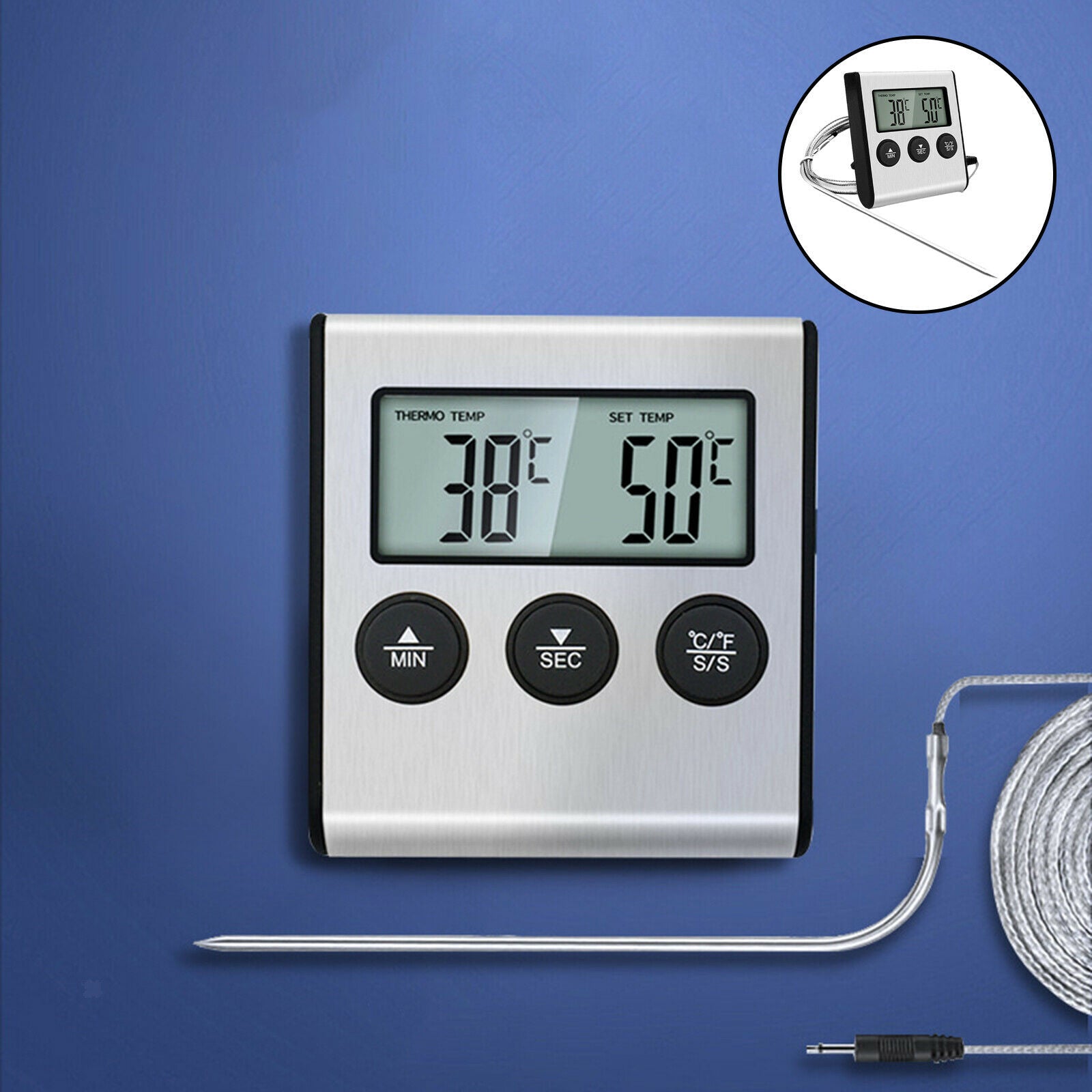 Protable Instant Read Meat Thermometer Electronic Kitchen Food Thermometer