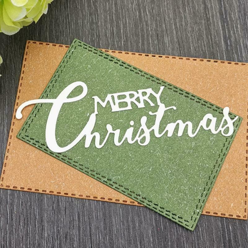 Merry Christmas Letter Metal Cutting Dies DIY Scrapbooking Embossing Stencil