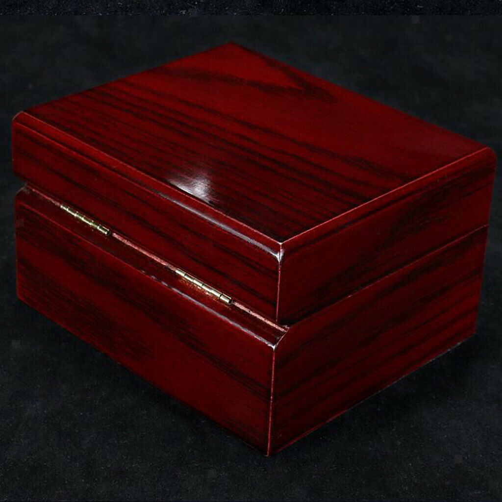 Watch Case Wine Red Wooden Handmade Portable 1 Slot Travel for Men Women