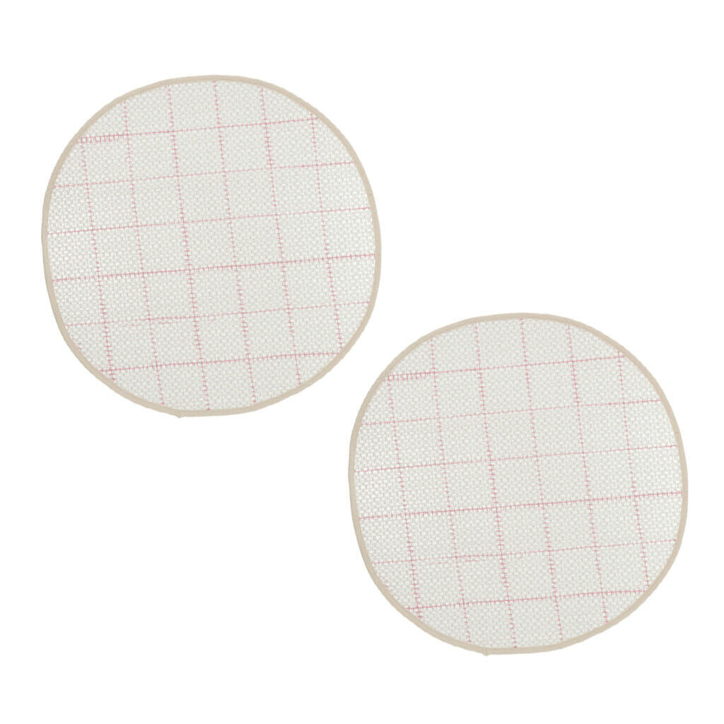 2x White Round Blank Latch Hook Rug Canvas Craft Home Orament 45cm/18in