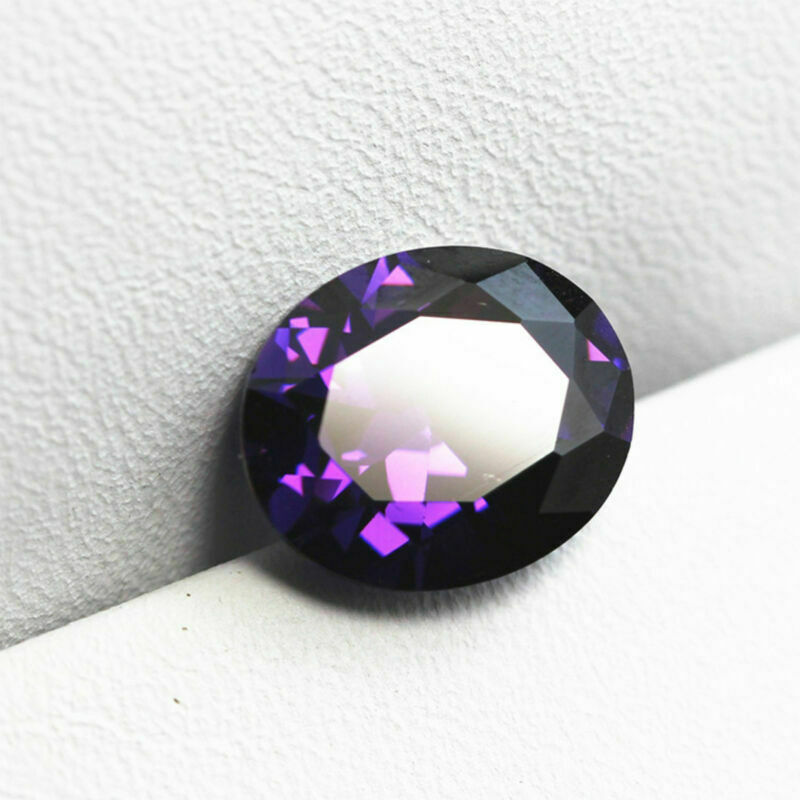 14x10MM 10.06CT Purple Artificial Amethyst Oval Faceted Cut Loose Gemstones
