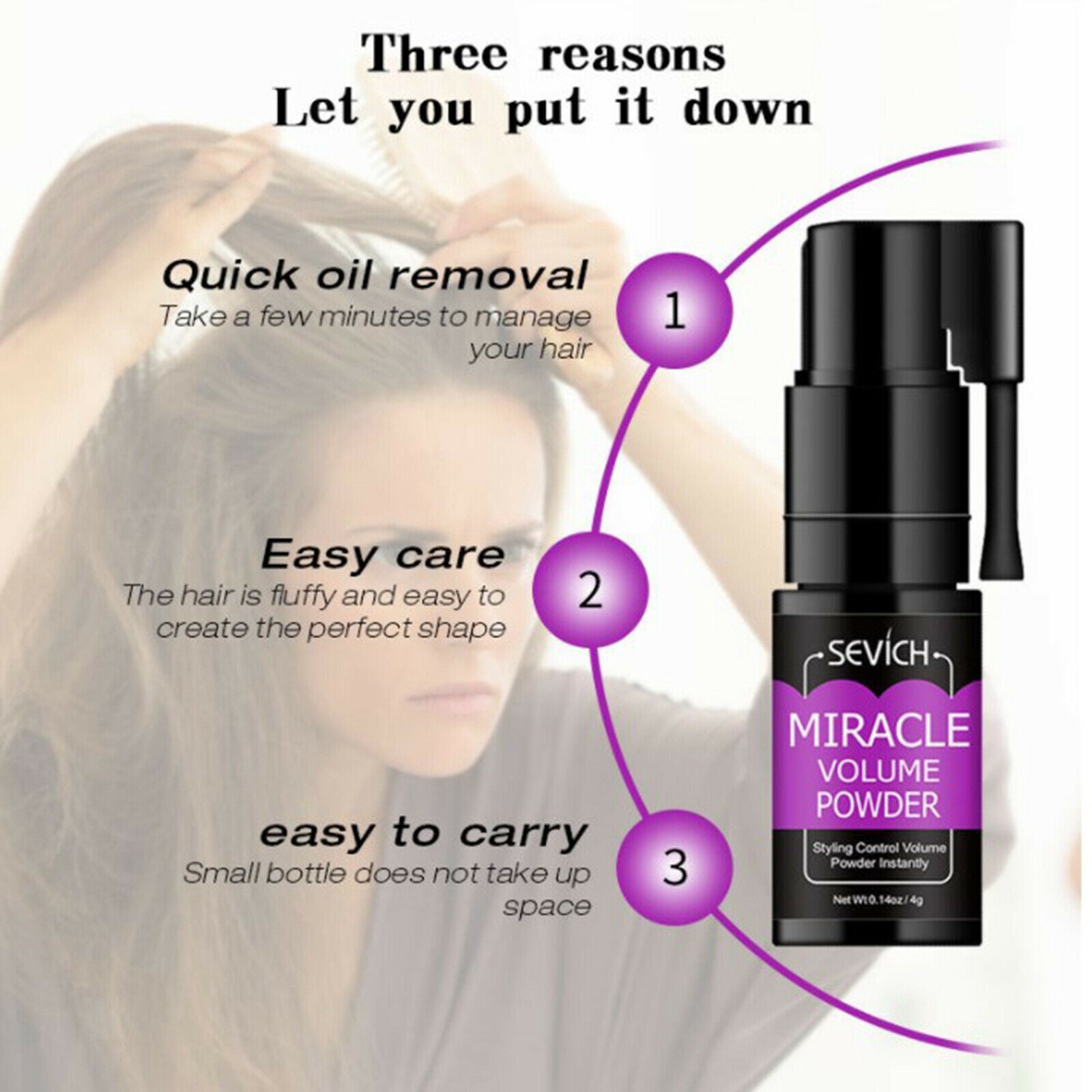 4g Matte Volume Up Volumizing Hair Powder with Adjustable Control