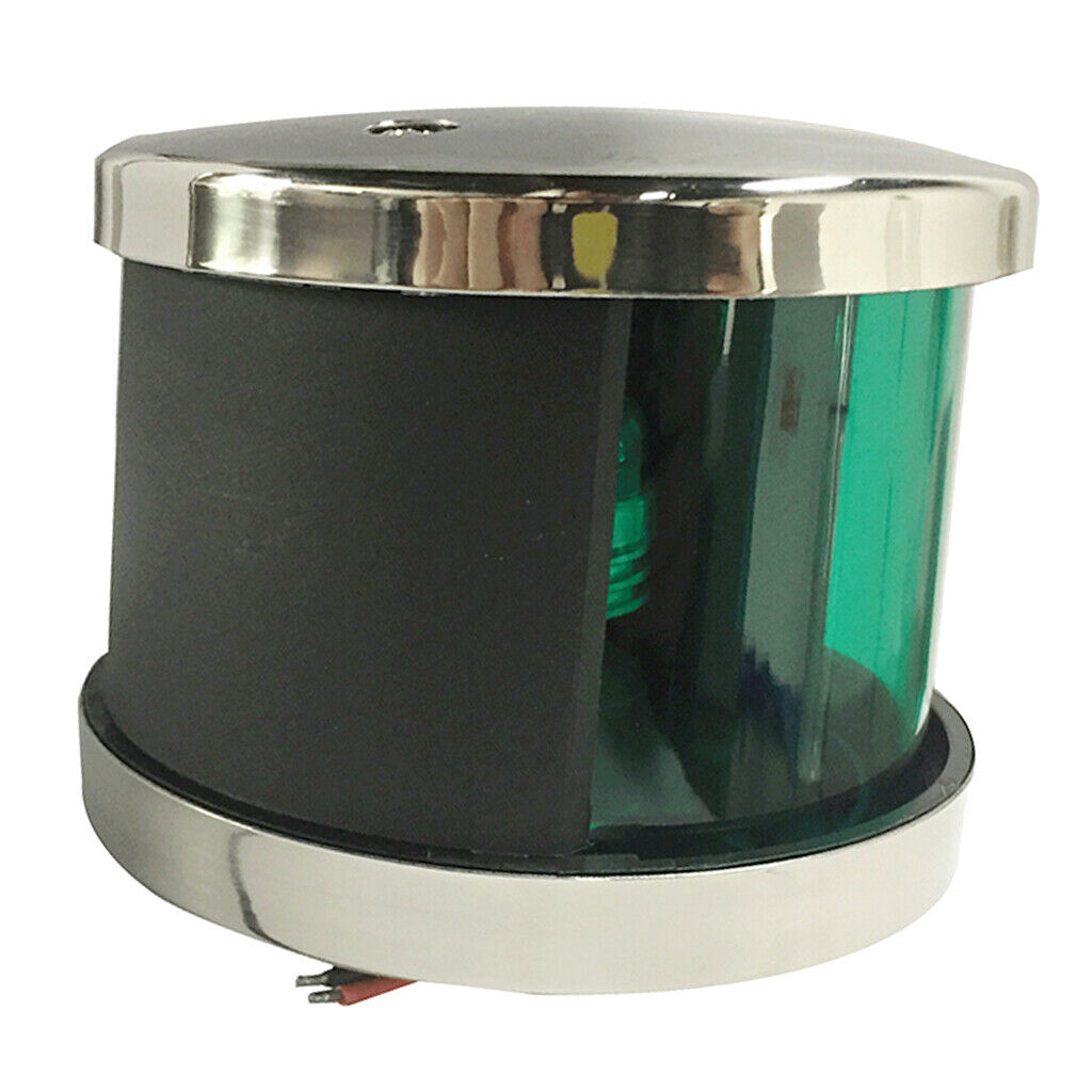 Stainless Steel Marine Boat Yacht LED Navigation Light Green Sailing Lamp