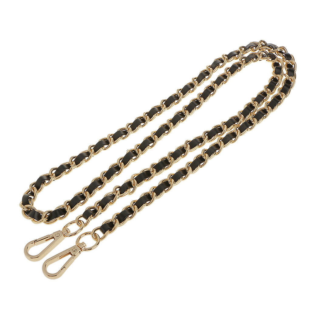 5X Chic Shoulder Crossbody Bag Strap Replacement Leather Metal Chain 47inches