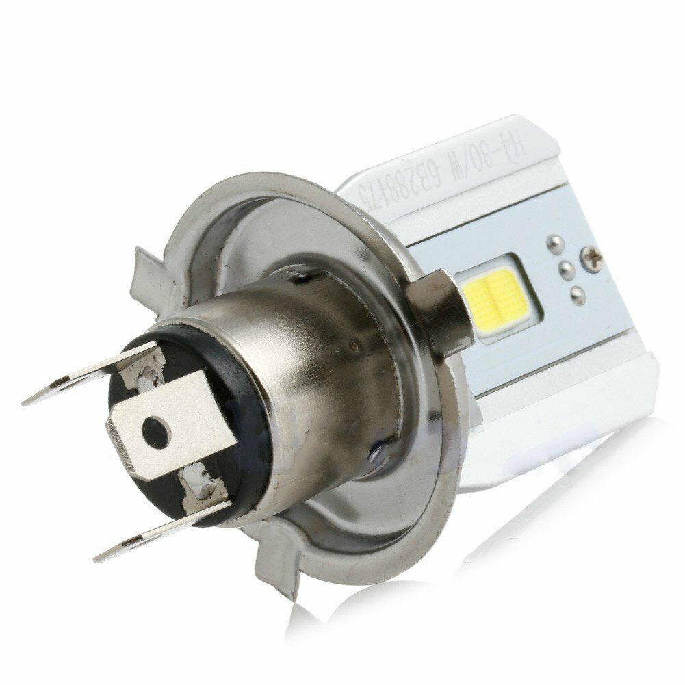 H4 White 6000K LED Motorcycle Hi/Lo Beam Headlight Front Light Bulb 6W COB Lamp