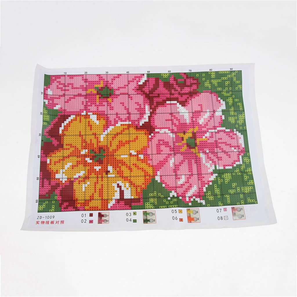 DIY Latch Hook Rugs Kits Cushion Carpet Mat Cover Hand Craft Flower Embroidery