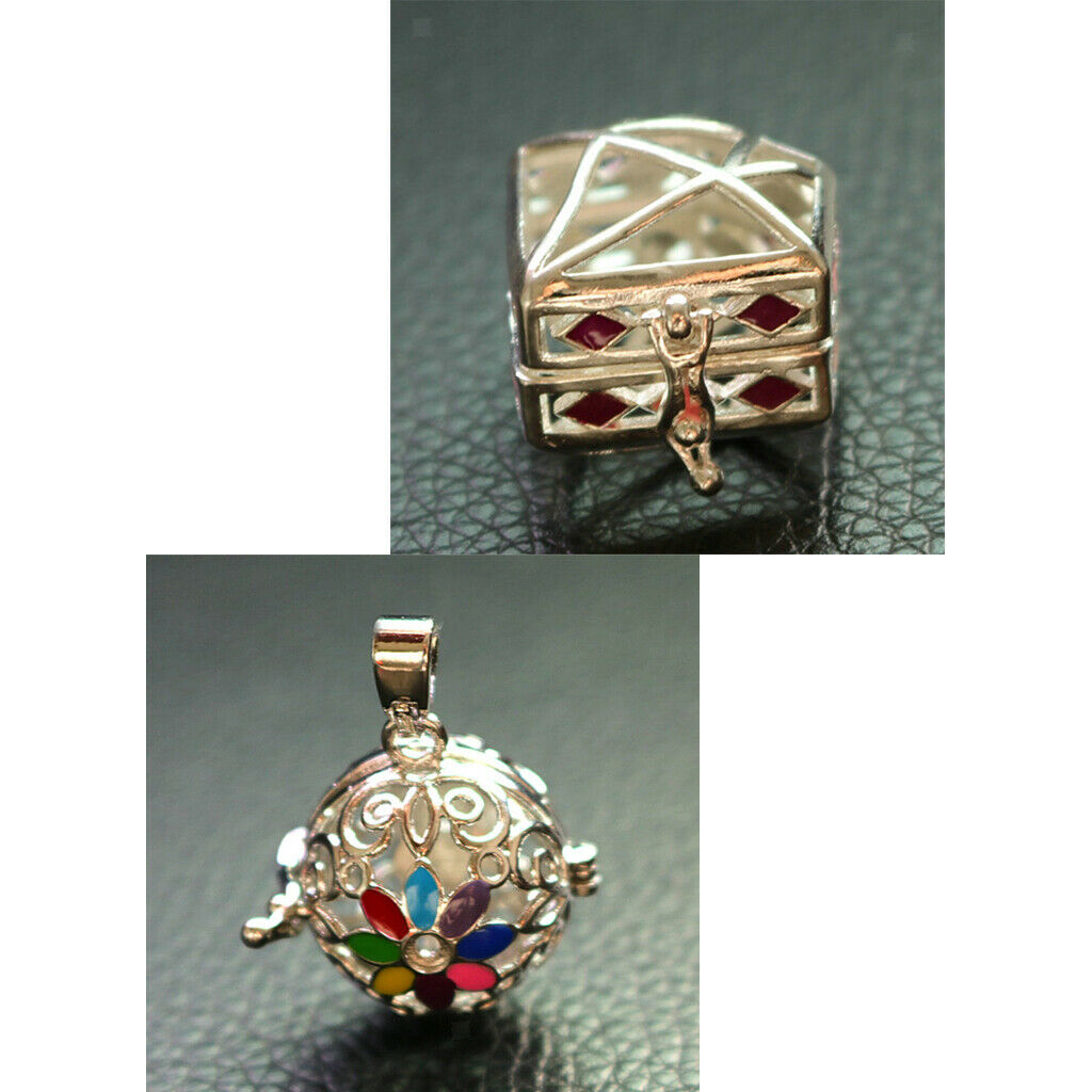 Hollow Diamond Rhombus&Ball Shape Copper Jewelry Necklace Pendant for DIY(2)