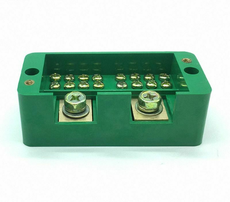 2 Input 8 Out Terminal Block Bus Bar Box Wire diameter 0.75 to 10 Square mm