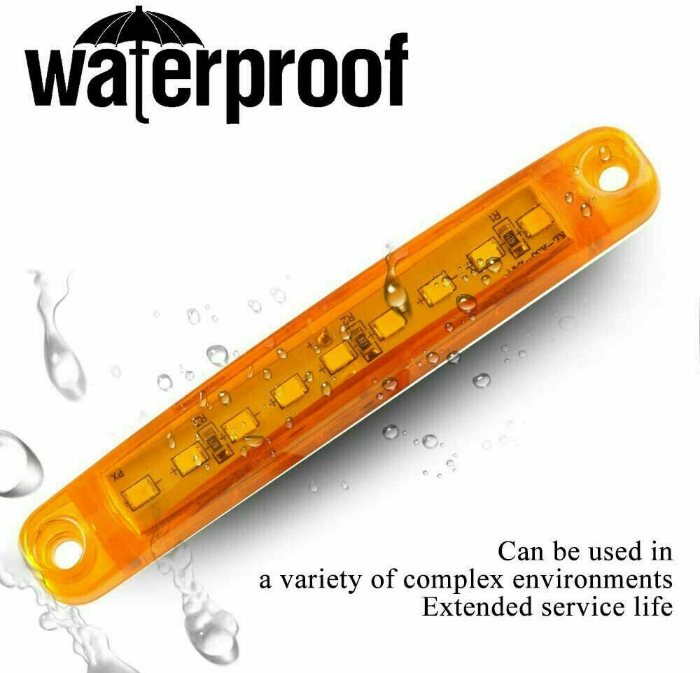 10pcs 9LED Sealed Side Marker Clearance Light 12V Car Truck Trailer Lorry