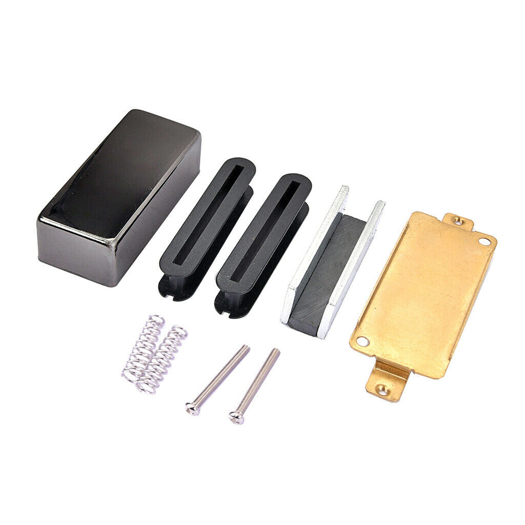 DIY Electric Guitar Humbucker Pickup Kits Brass Cover+Baseplate+Bar Magnet