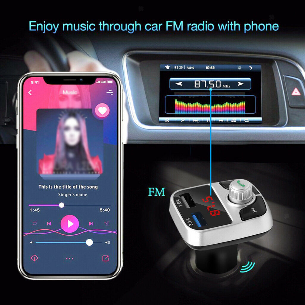Wireless Bluetooth Car Kit FM Transmitter MP3 USB LCD Handsfree