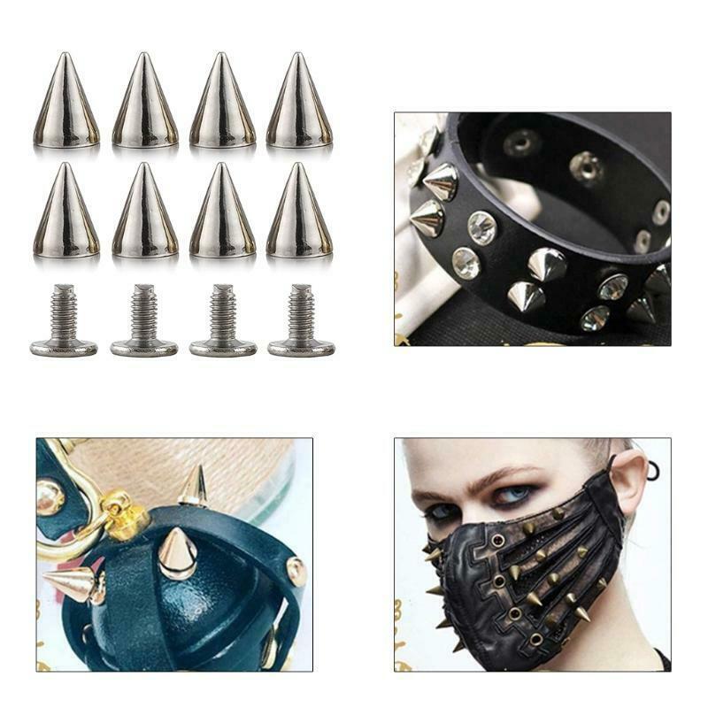 100 Sets Metal Spikes Studs Leathercraft Making Accessories Fashion Bullet Studs