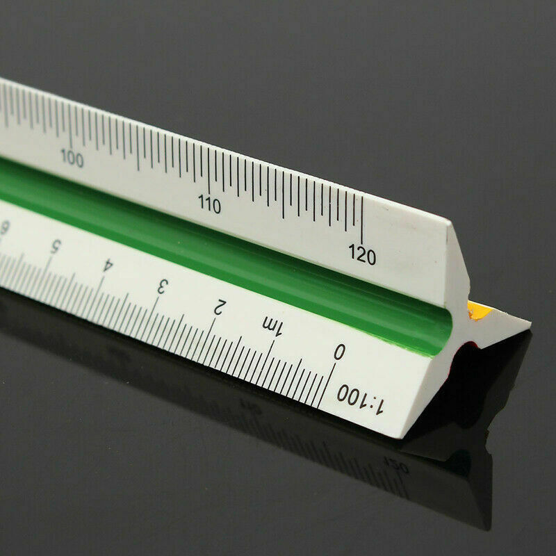 Triangular Metric Scale Ruler Engineer Tool 12.6'' Multicolor 30cm 1:100~1:500