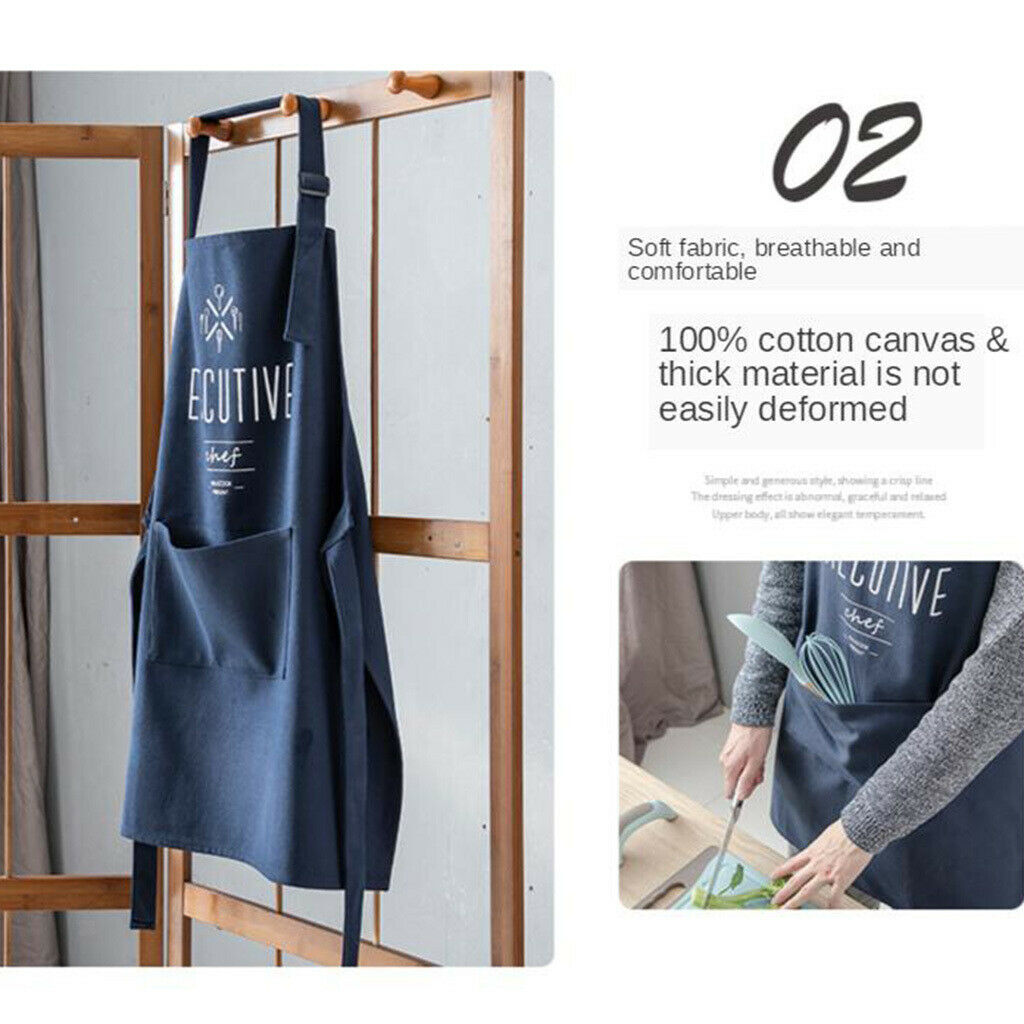 Polyester Kitchen Apron Bib Oil Resistant Adjustable Smock Painting Aprons