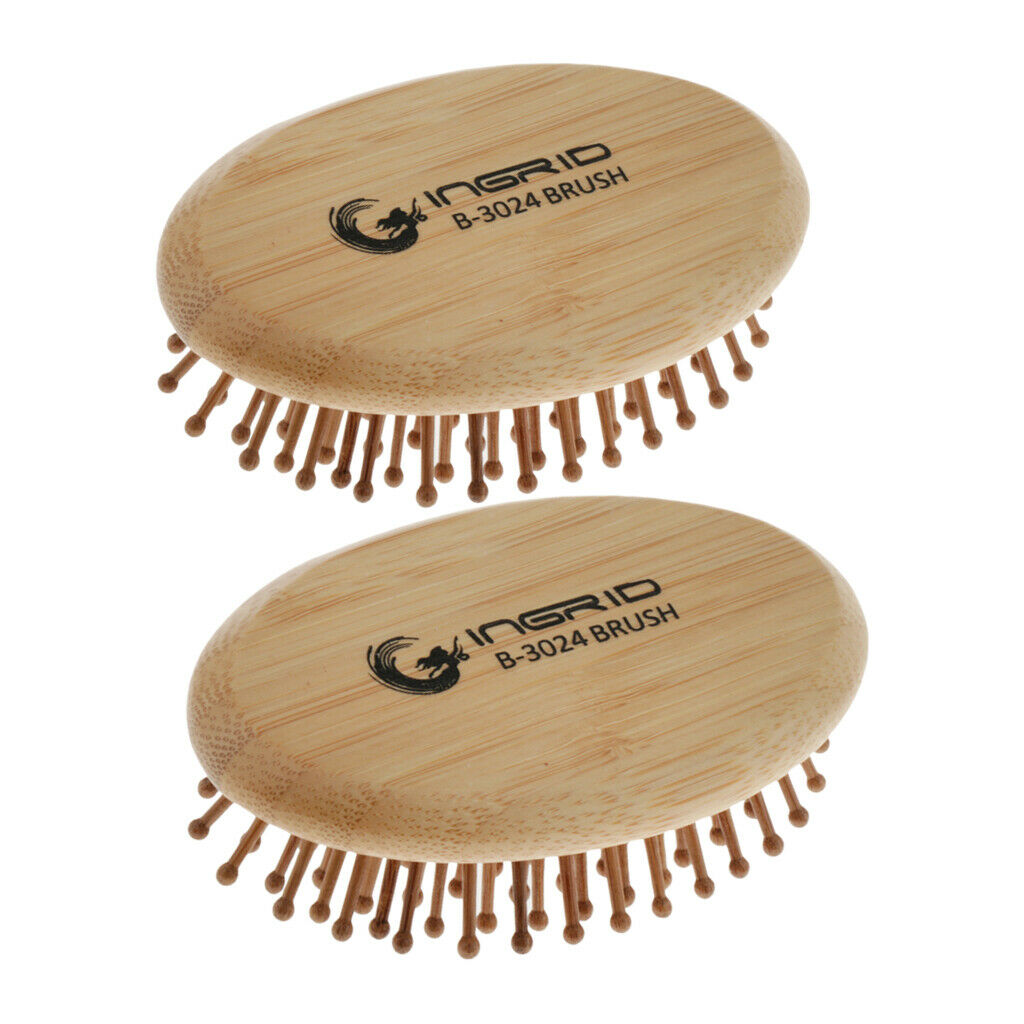 2x Frizz Free Wooden Paddle Hair Brush Oval Air Cushion Hairbrush for Hair