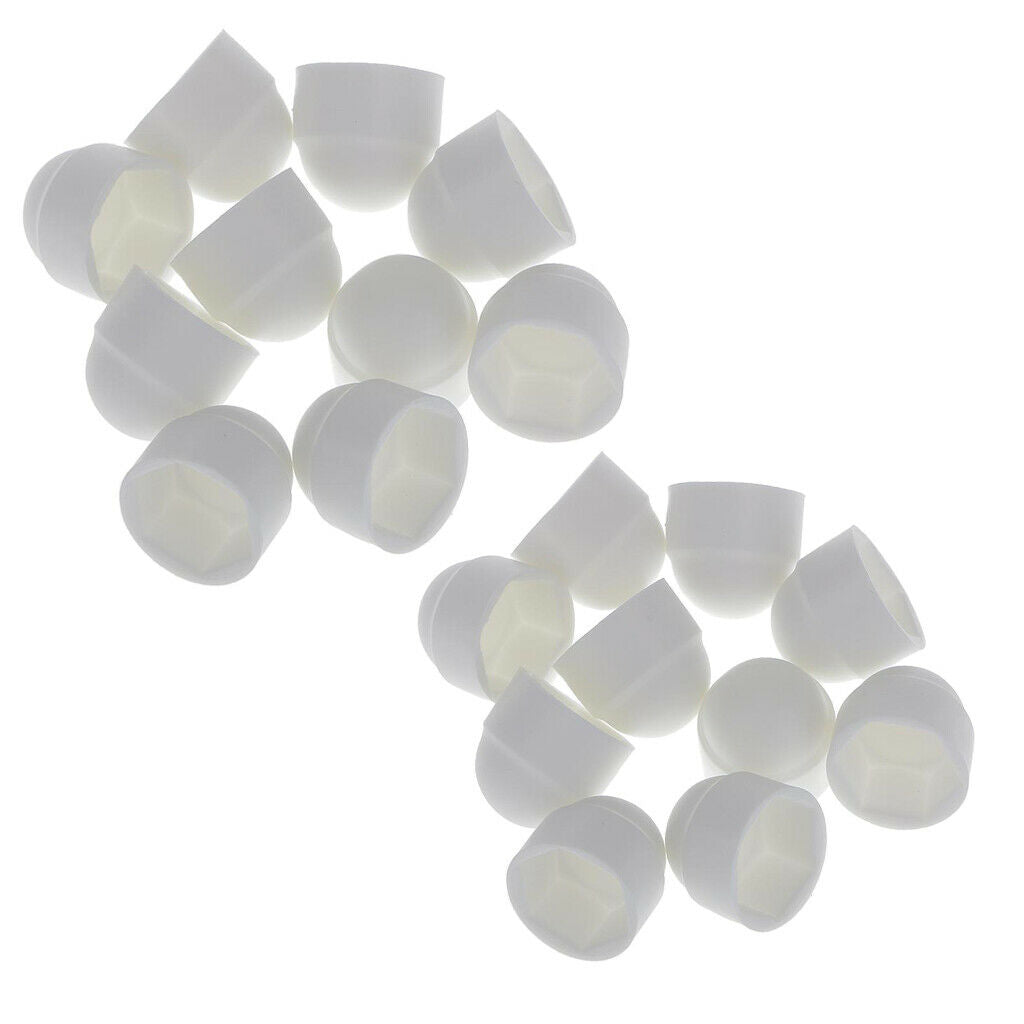 10pcs M6+10 pcs M8 White Dome Bolt Nut Protection Caps Cover Hexagon Screws
