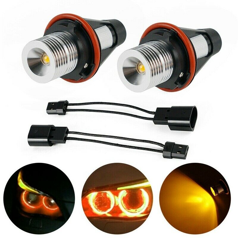 8000K Amber LED Angel Eye Marker Halo Light Bulbs Lamps for - E39 E53 E60 E6C5O2