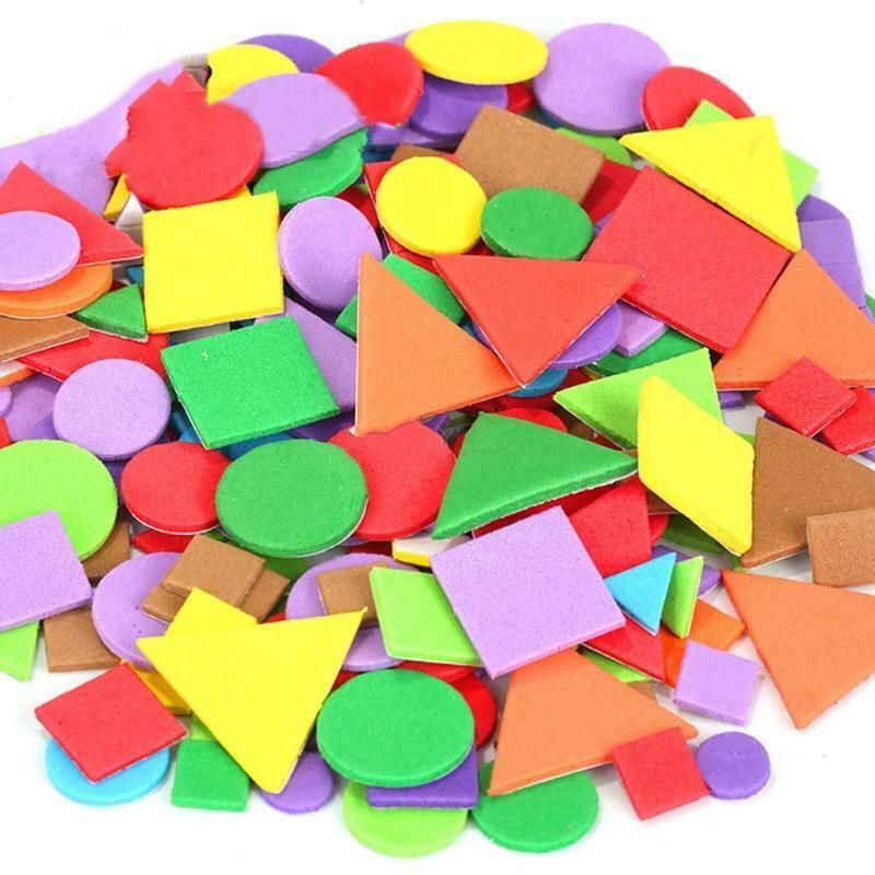 Geometric EVA Self-adhesive Foam Sponge Stickers 150PCS/Bag for Kindergarten