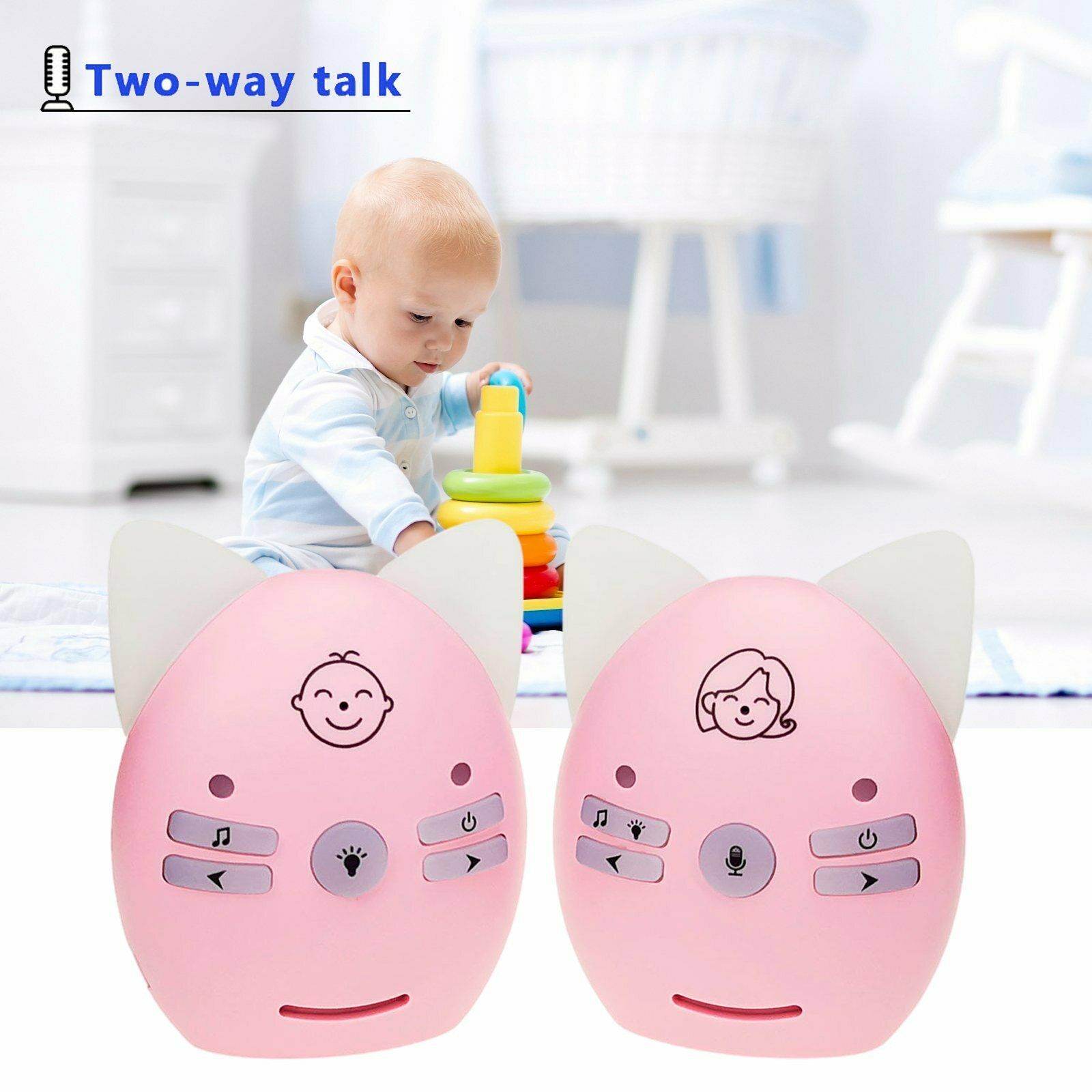 Baby Detector Infant Digital Audio Crystal Clear Voice AU Plug Pink AU plug