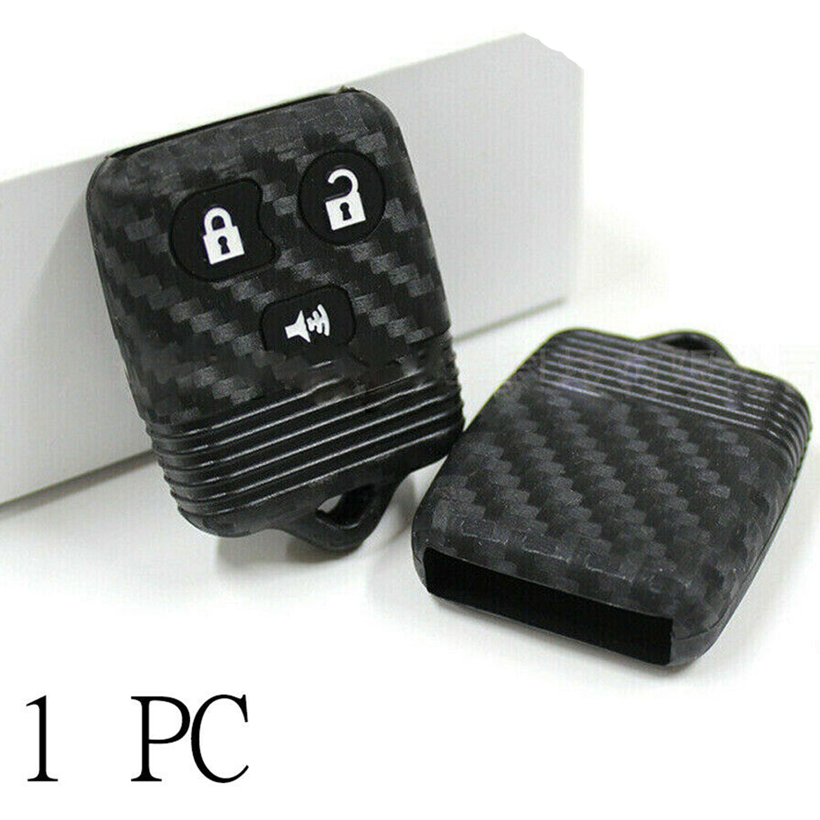 Carbon Fiber Soft TPU Remote Key Fob Cover Case For Ford F150 F250 F350 F450 F55