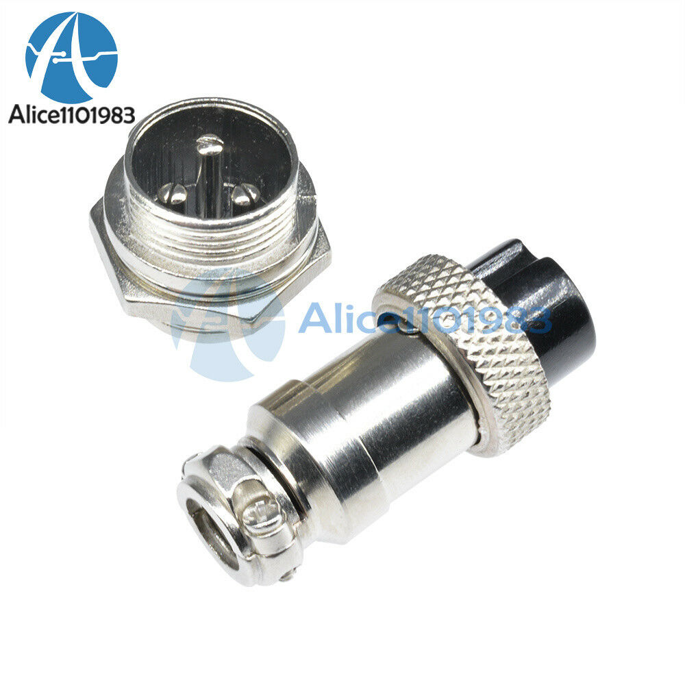 1Pair Aviation Plug 16mm GX16-3 3 Pin Male Female Panel Metal Wire Connector