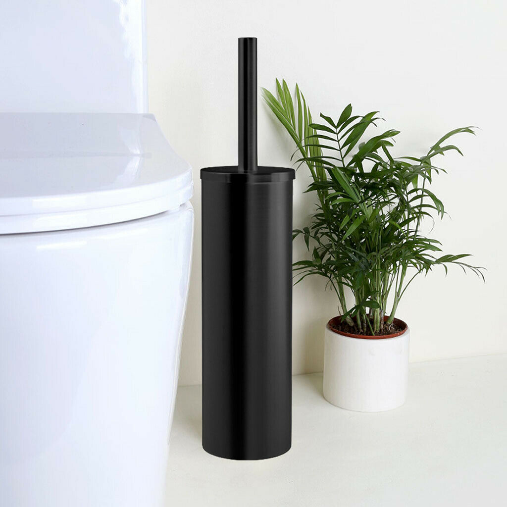 Stainless Steel Toilet Brush Set Long Handle No Dead Corner for Toilet Black