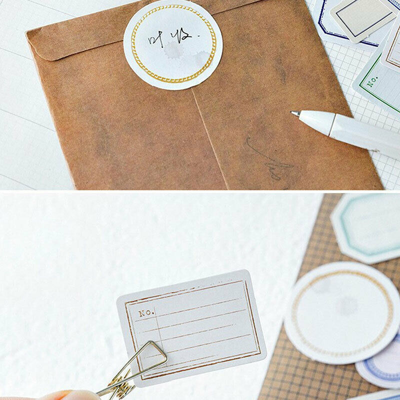 46pcs/pack Retro Blank Labels With Decorative Border Diy Decorative StickerS Lt