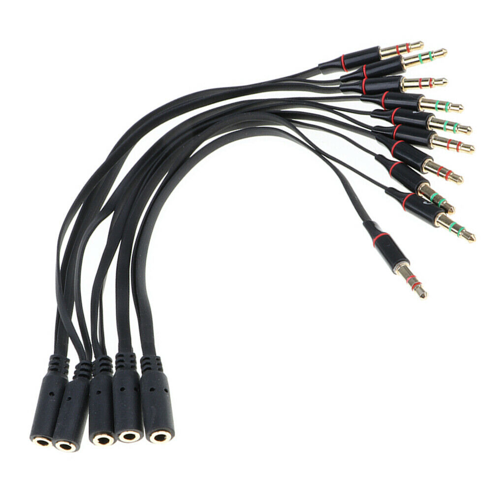 5 Pieces Headphones Splitter Cable Female to Dual 3.5mm Male, for Computer That